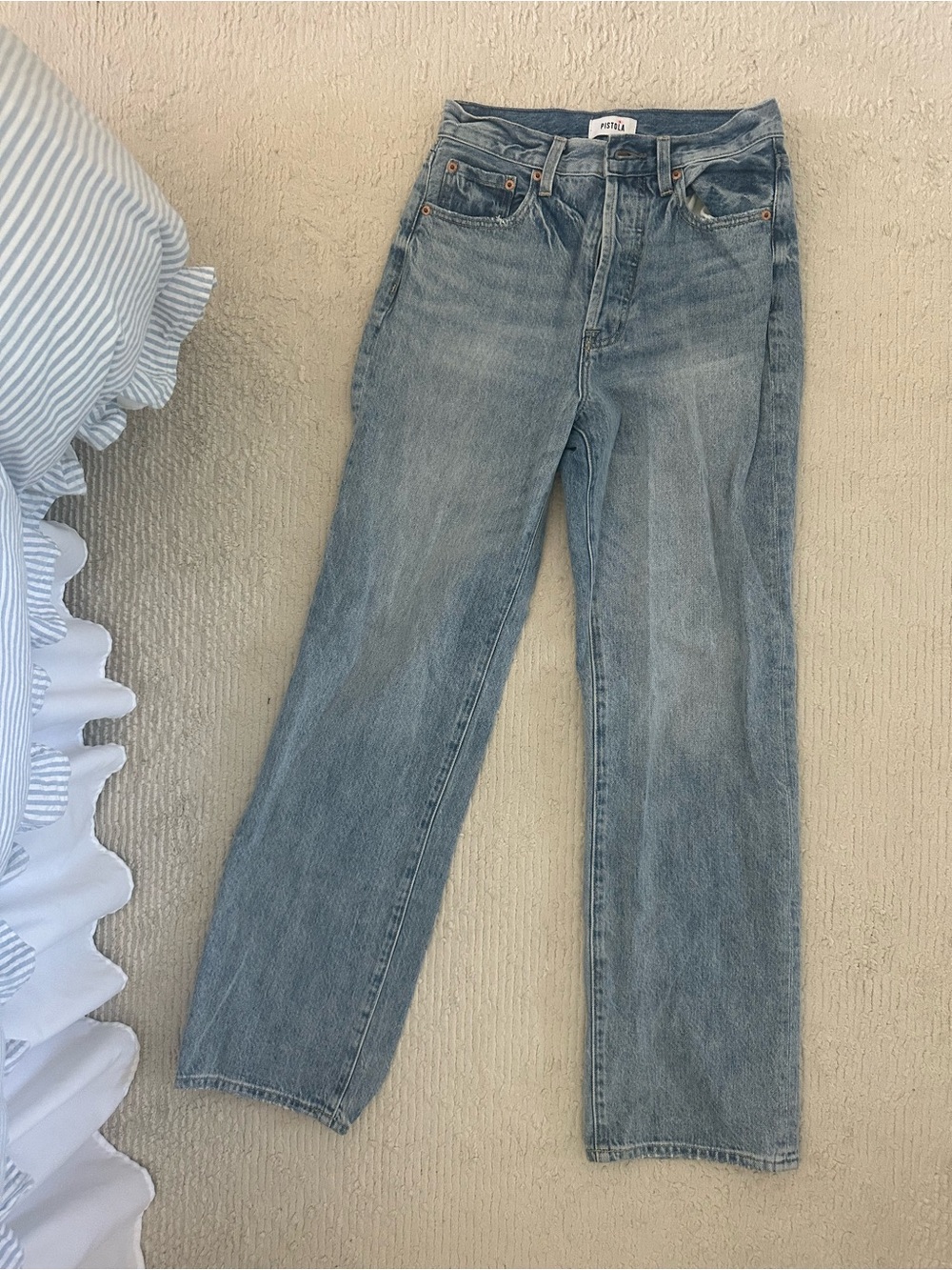 Pistolsa Light Blue Vintage Straight Jeans